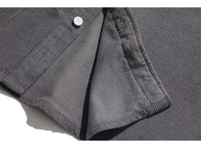 Camisa Suelta de Pana Lisa para Hombre - Estilo Casual Versátil - Image 14