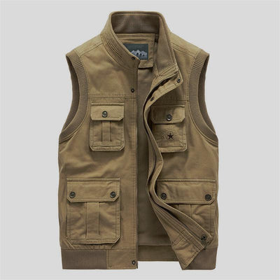 Chaleco de Trabajo Multibolsillos en Algodón con Cuello de Pie - Image 9
