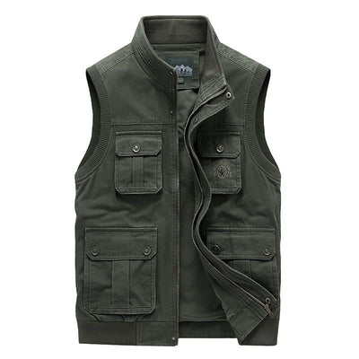 Chaleco de Trabajo Multibolsillos en Algodón con Cuello de Pie - Image 10