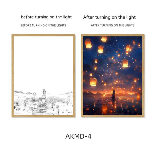 Lámpara Nocturna Pareja con Luz Sanadora y Pintura de Fuegos Artificiales - Image 17