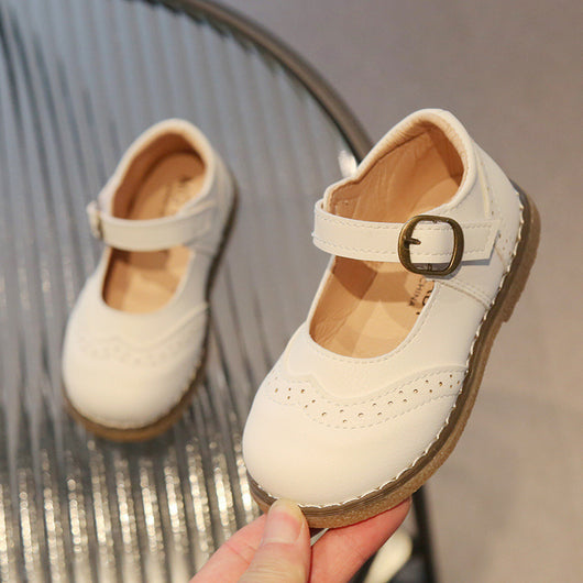 Zapatos de Cuero Casual para Niñas - Diseño Liso y Versátil - Image 13