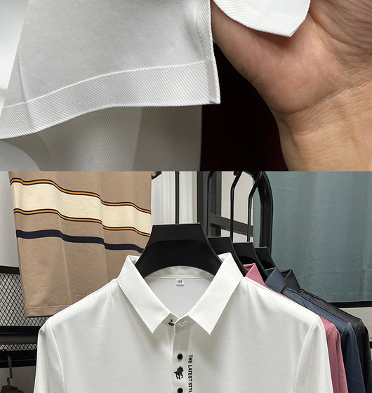 Polo Ejecutivo Seamless Ice Silk Cuello Solapa Manga Corta - Image 23