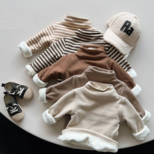 Polera Cuello Alto Acolchada en Terciopelo para Niños - Abrigador Versátil - Image 14
