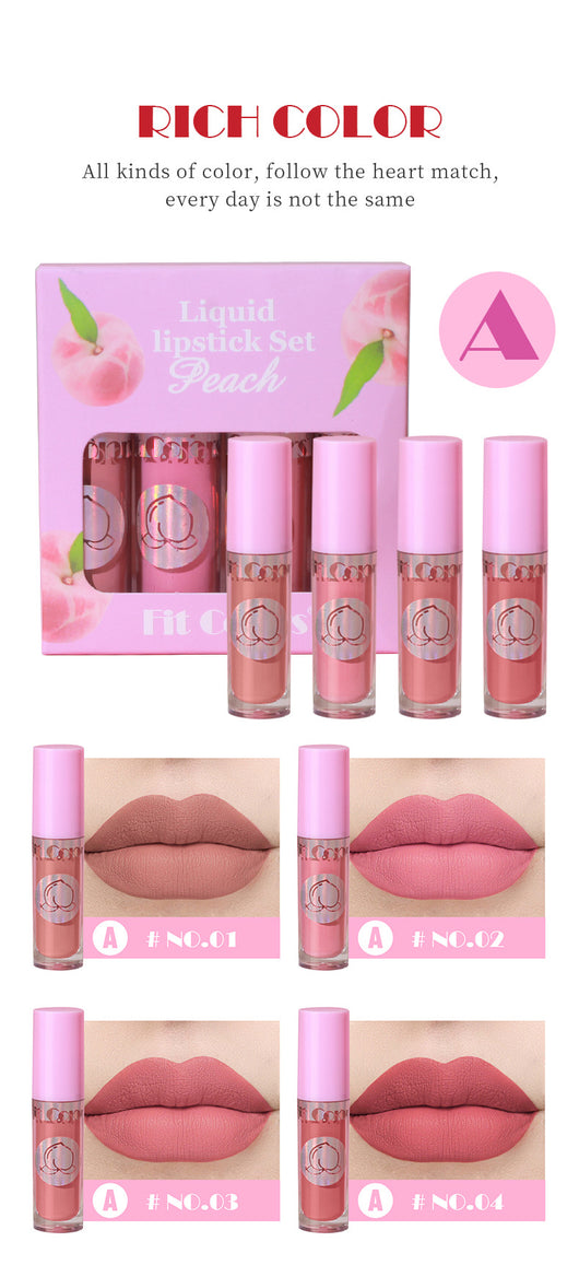 Set de 4 Labiales Mate Aterciopelados a Prueba de Manchas con Sabores Frutales - Image 10