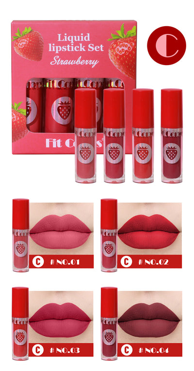 Set de 4 Labiales Mate Aterciopelados a Prueba de Manchas con Sabores Frutales - Image 12