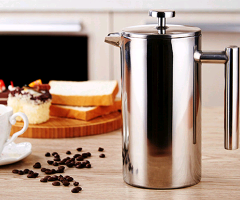 Cafetera Prensa Francesa de Acero Inoxidable Doble con Aislamiento Térmico