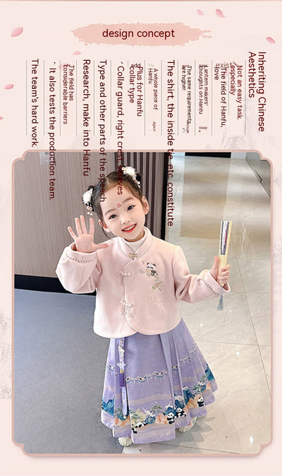 Traje Tang Tradicional Chino para Niña - Falda Caballo de Cara en Lana Poliéster - Image 19