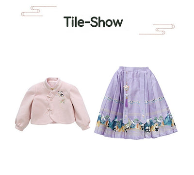 Traje Tang Tradicional Chino para Niña - Falda Caballo de Cara en Lana Poliéster - Image 22