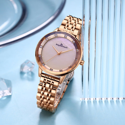 Reloj de Mujer Resistente al Agua con Cristal de Cuarzo y Banda de Acero Inoxidable - Image 10
