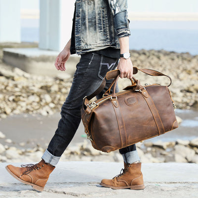 Bolsa de Viaje de Cuero Genuino Estilo Retro con Gran Capacidad para Hombre - Image 10