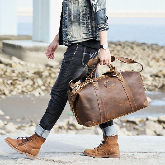 Bolsa de Viaje de Cuero Genuino Estilo Retro con Gran Capacidad para Hombre - Image 10