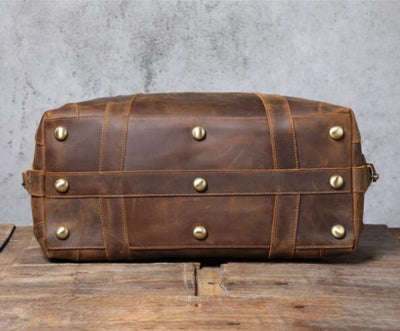Bolsa de Viaje de Cuero Genuino Estilo Retro con Gran Capacidad para Hombre - Image 13