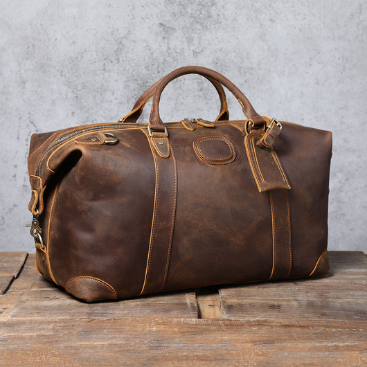 Bolsa de Viaje de Cuero Genuino Estilo Retro con Gran Capacidad para Hombre - Image 15