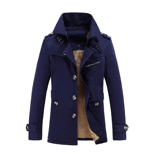Abrigo Trench Largo Holgado con Cuello de Solapa Acolchado en Terciopelo - Image 12
