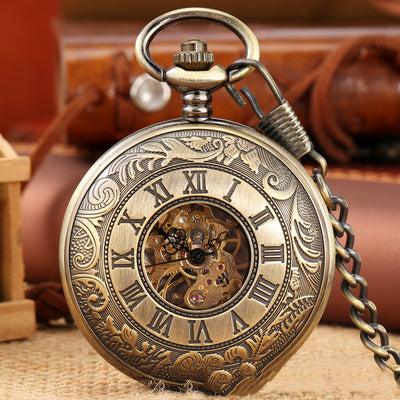Reloj de Bolsillo Vintage Doble Apertura con Tallado Hueco - Unisex - Image 13