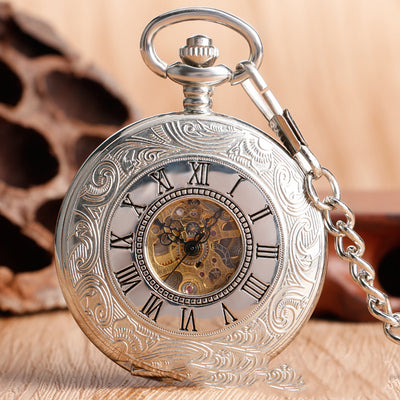 Reloj de Bolsillo Vintage Doble Apertura con Tallado Hueco - Unisex - Image 14