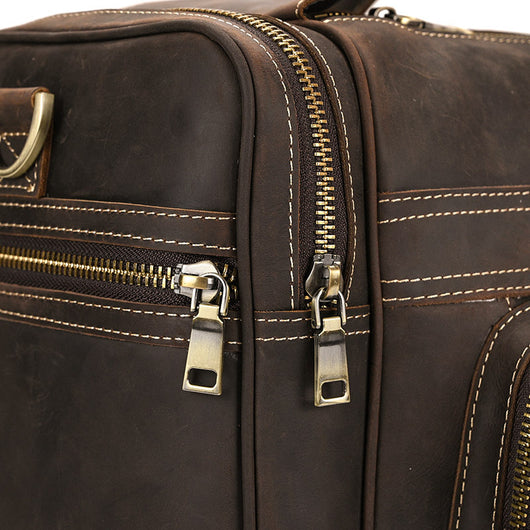 Bolsa de Viaje Cuero Crazy Horse Retro Gran Capacidad - Image 16