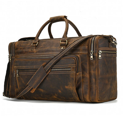 Bolsa de Viaje Cuero Crazy Horse Retro Gran Capacidad - Image 26