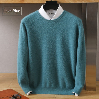 Suéter Suelto de Cuello Redondo en Terciopelo Mink - Básico de Color Sólido - Image 18