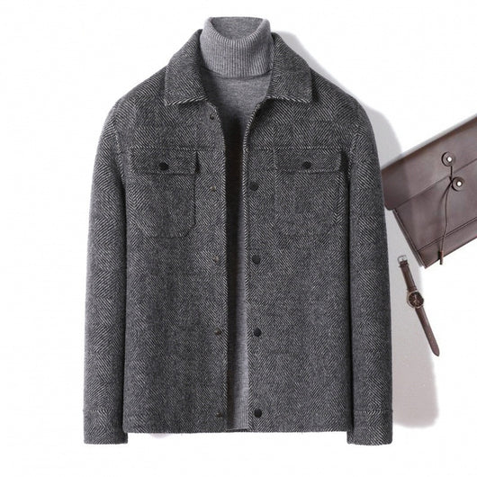 Chaqueta de Lana Alpaca Doble Faz con Cashmere para Hombre - Image 11