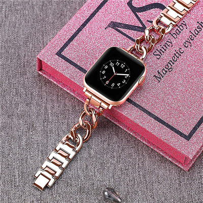 Correa de Reloj de Cadena Denim con Metal de Una Sola Fila - Image 13