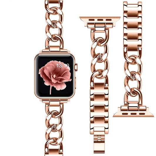 Correa de Reloj de Cadena Denim con Metal de Una Sola Fila - Image 14