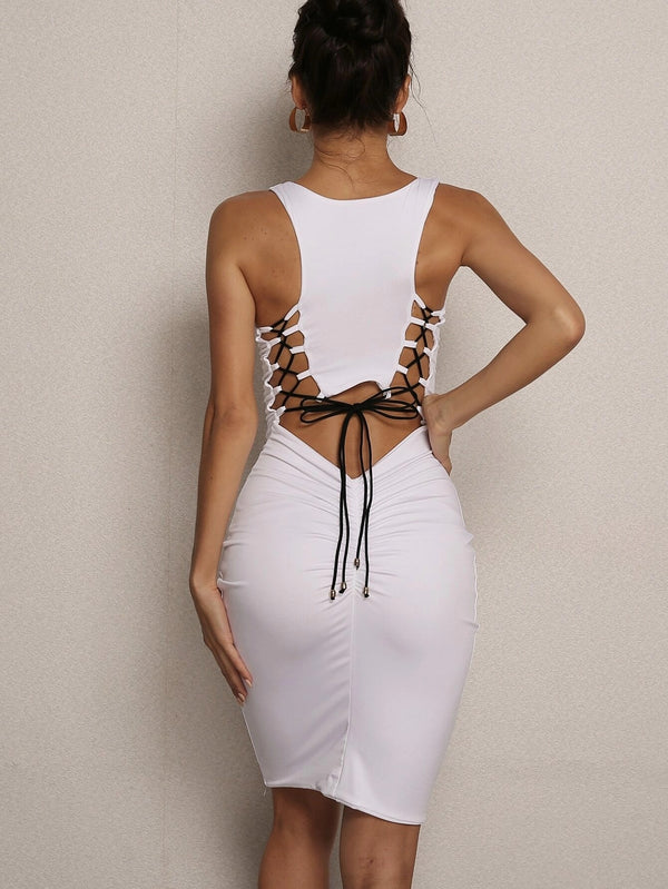 Vestido Ajustado Elegante con Espalda Descubierta para Salir