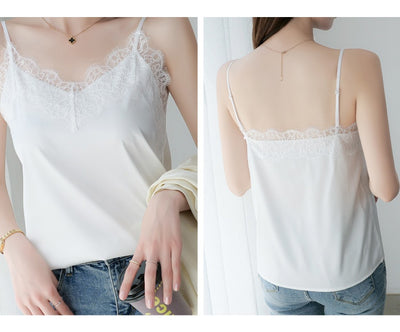 Camisola de Encaje para Pestañas en Seda Satinada para Mujer - Image 23