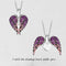 Angel Wings Necklace Ladies Fashion Heart Shaped Zircon Pendant A Morado