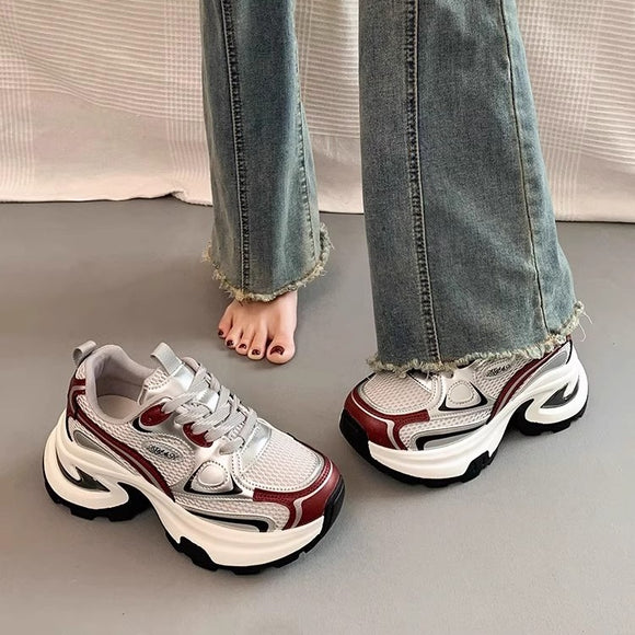 Tenis Plataforma Respirable para Mujer - Zapatillas Chunky con Altura Aumentada