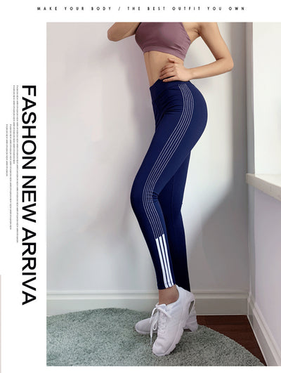 Pantalones Yoga Cintura Alta con Rayas Laterales - Image 11