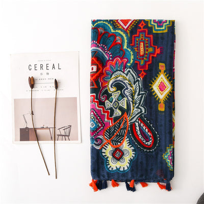 Bufanda Larga Artesanal con Borlas para Mujer - Image 11
