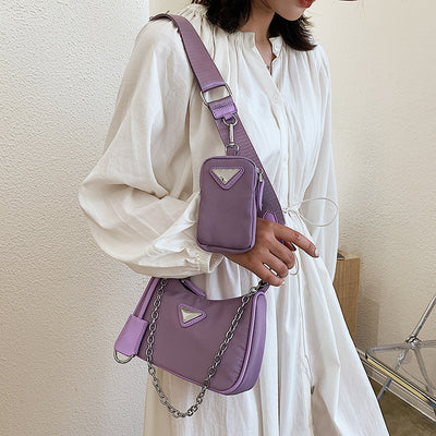 Bolso Bandolera Mujer Texturizado Tendencia Coreana con Cadena - Image 7