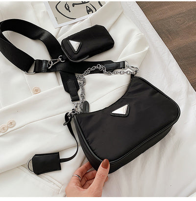 Bolso Bandolera Mujer Texturizado Tendencia Coreana con Cadena - Image 9