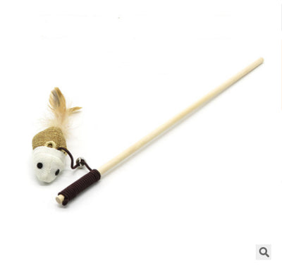 Juguete Interactivo para Gatos - Vara de Madera Artesanal con Ratón - Image 39