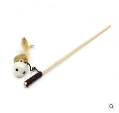Juguete Interactivo para Gatos - Vara de Madera Artesanal con Ratón - Image 39