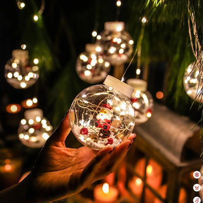 Cortina LED Navideña con Luces Muñeco de Nieve y Esferas Brillantes - Decoración de Ventana 10 Piezas - Image 24