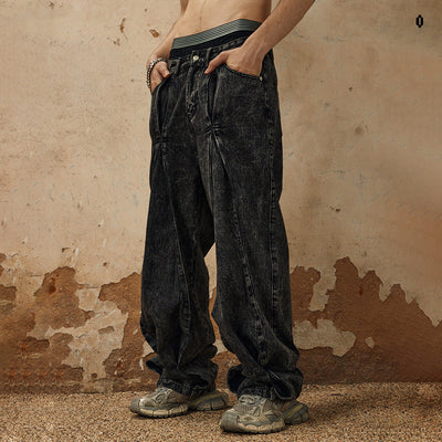 Jeans Holgados con Diseño Plisado y Estampado Copo de Nieve - Image 13