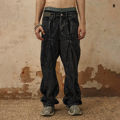 Jeans Holgados con Diseño Plisado y Estampado Copo de Nieve - Image 19