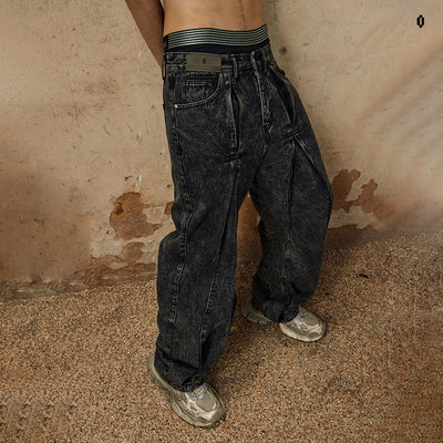 Jeans Holgados con Diseño Plisado y Estampado Copo de Nieve - Image 20