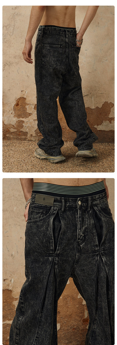 Jeans Holgados con Diseño Plisado y Estampado Copo de Nieve - Image 21