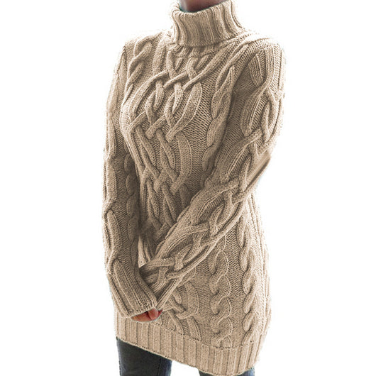 Vestido Suéter Mujer Otoño Invierno Cuello Doble Solapa Grueso - Image 13