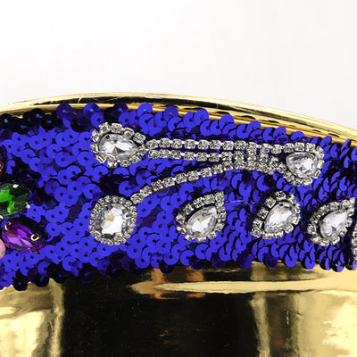 Gorra Azul Marino con Coronas de Diamantes y Cuero - Image 10