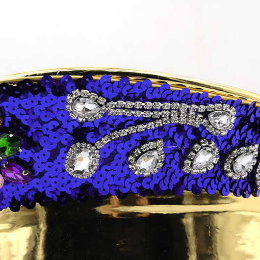 Gorra Azul Marino con Coronas de Diamantes y Cuero - Image 10