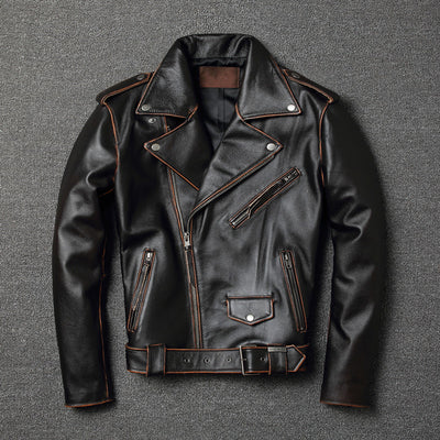 Chaqueta de Cuero para Motociclista Harley Estilo Clásico - Image 16