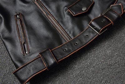 Chaqueta de Cuero para Motociclista Harley Estilo Clásico - Image 18