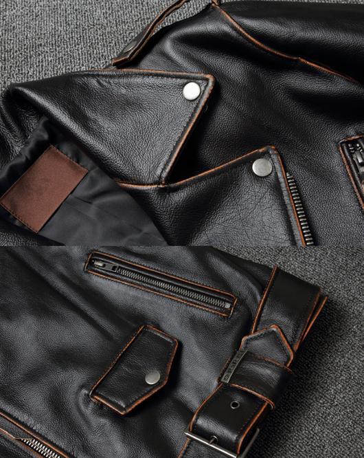 Chaqueta de Cuero para Motociclista Harley Estilo Clásico - Image 25