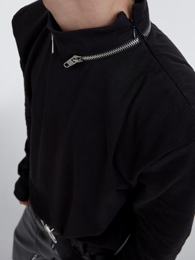 Camisa de Cuello Alto con Cierre y Hombreras - Image 8