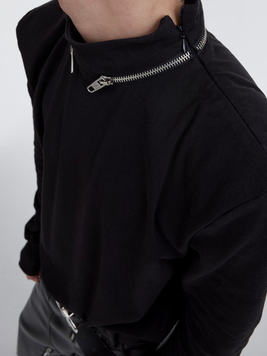 Camisa de Cuello Alto con Cierre y Hombreras - Image 8