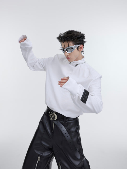Camisa de Cuello Alto con Cierre y Hombreras - Image 10